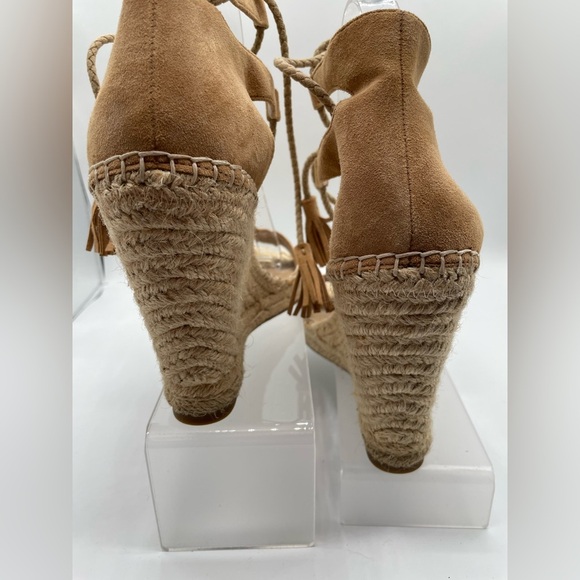 Joie Elegant Tan Espadrille Wedge Sandals, size 38 1/2 - Picture 7 of 9